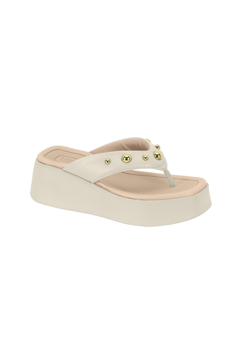 Tamanco Salto Alto Beira Rio Stretch35312 BRANCO OFF/STR