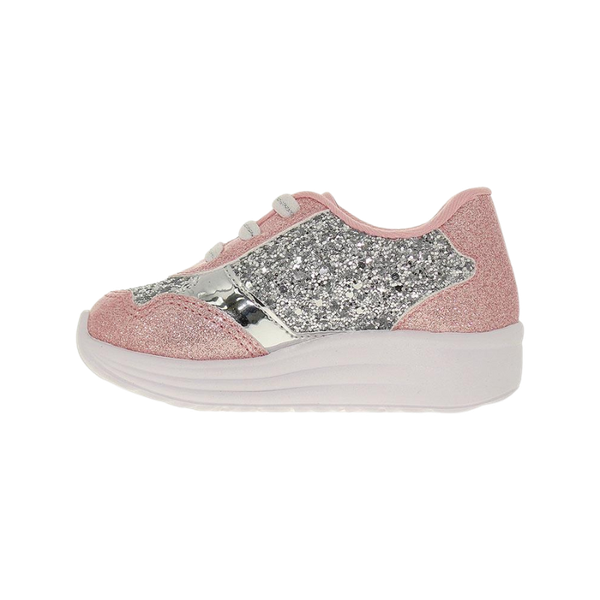 Tênis Glitter Molekinha Metalizado Led Glamour79663BM PRATA/ROSA  942