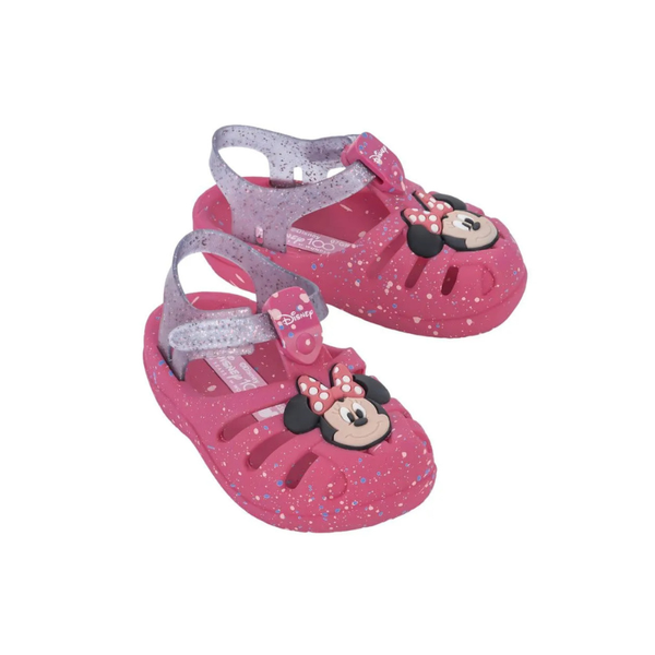 Sandália Papete Grendene Kids 22303 Magic Baby MinnieAU189 ROSA/LILAS/BRANCO